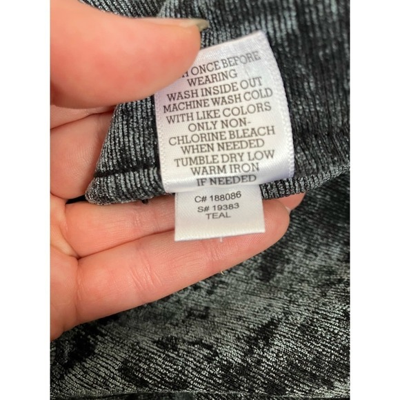 Altar'd State High Waist Flare Pull On Pants Metallic Teal Crushed Corduroy Sz M - Picture 5 of 6